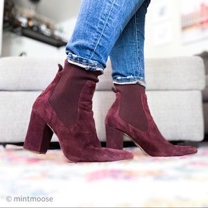 Wine red Steve Madden Richter Sock Booties 8.5